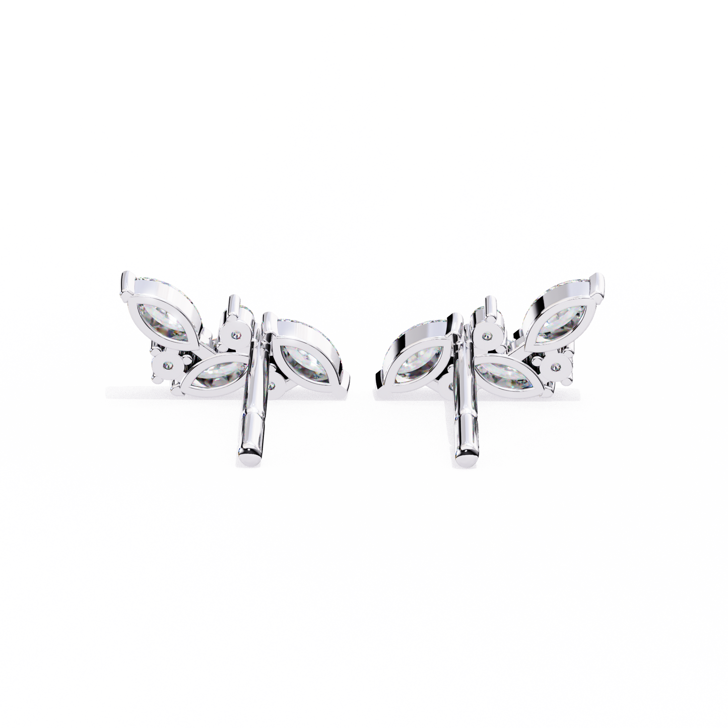 Silver Diamond Blossom earrings