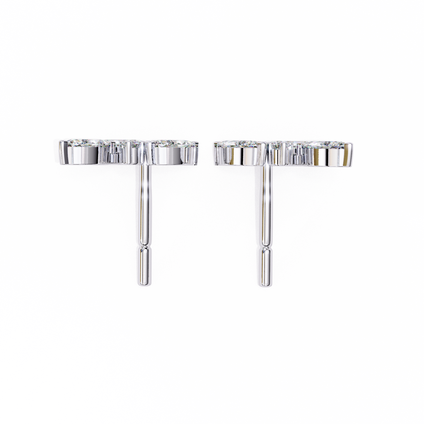 Silver Diamond Blossom earrings