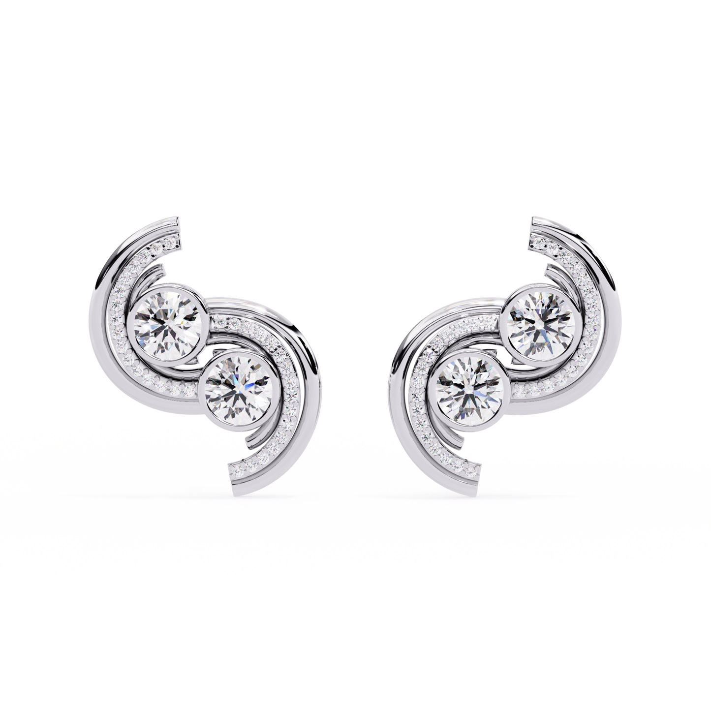 Silver Vortex Sparkle Studs