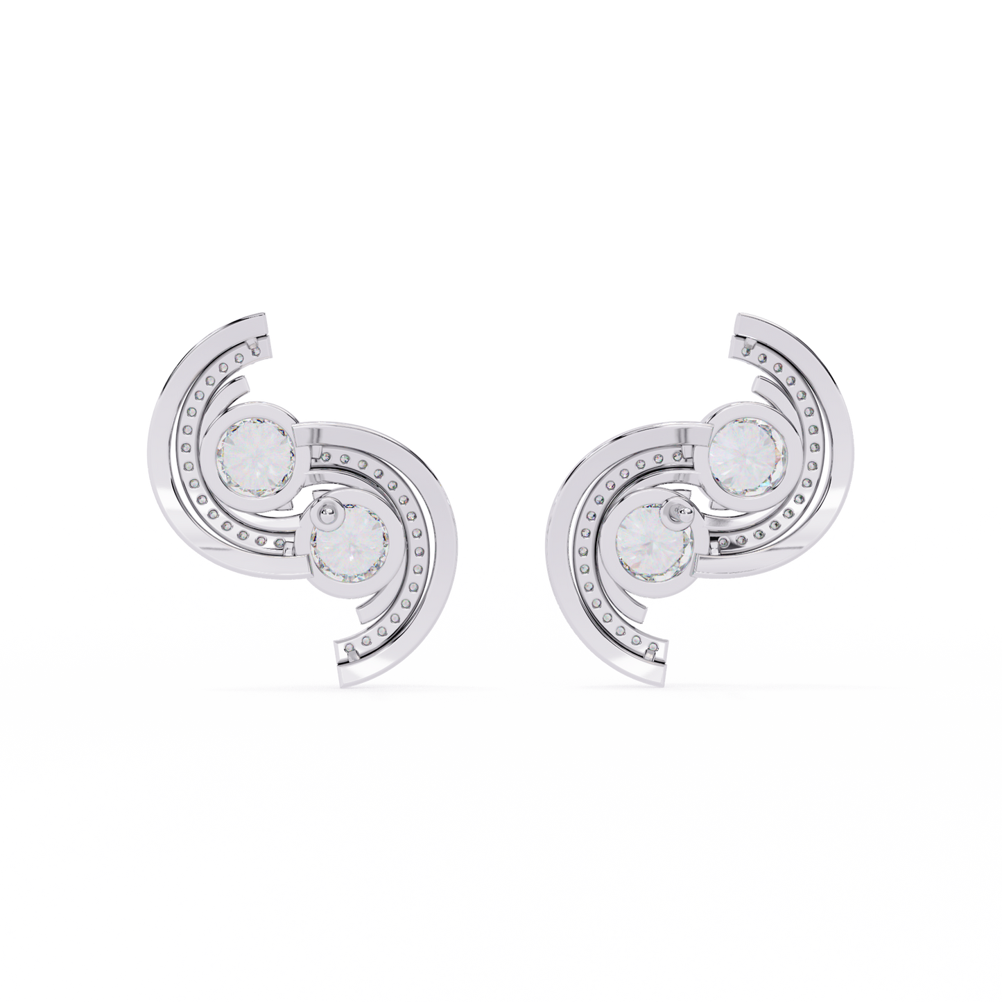 Silver Vortex Sparkle Studs