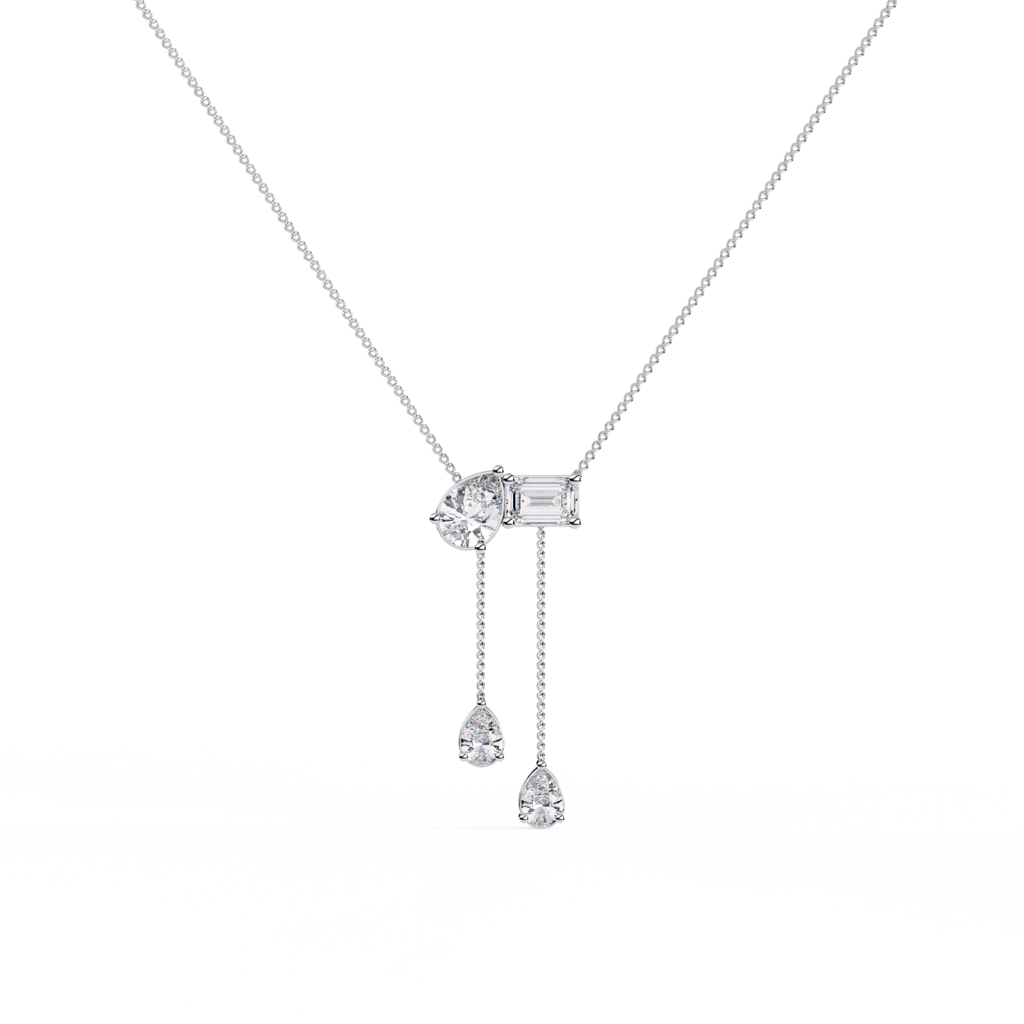 Silver Toi Et Moi necklace
