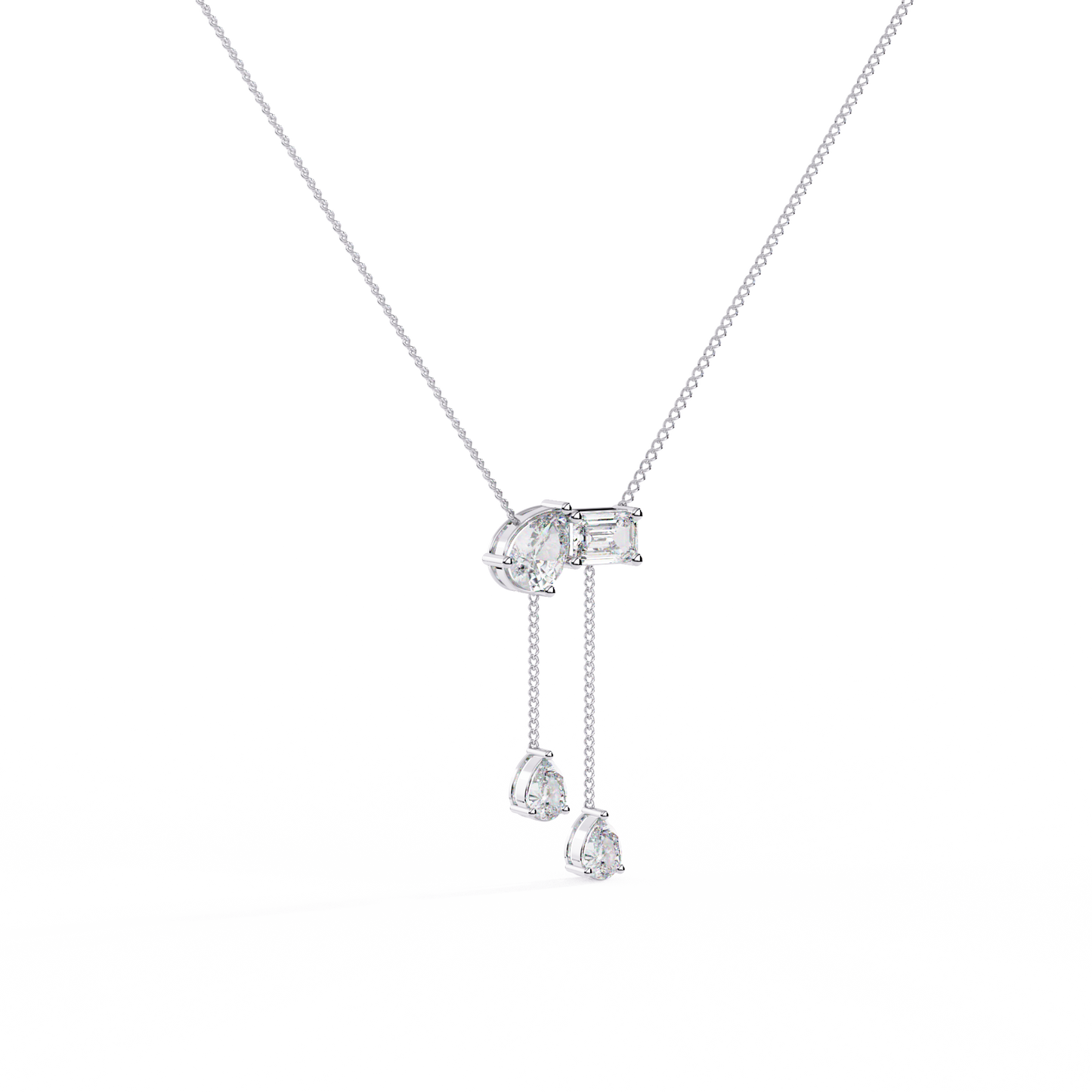 Silver Toi Et Moi necklace