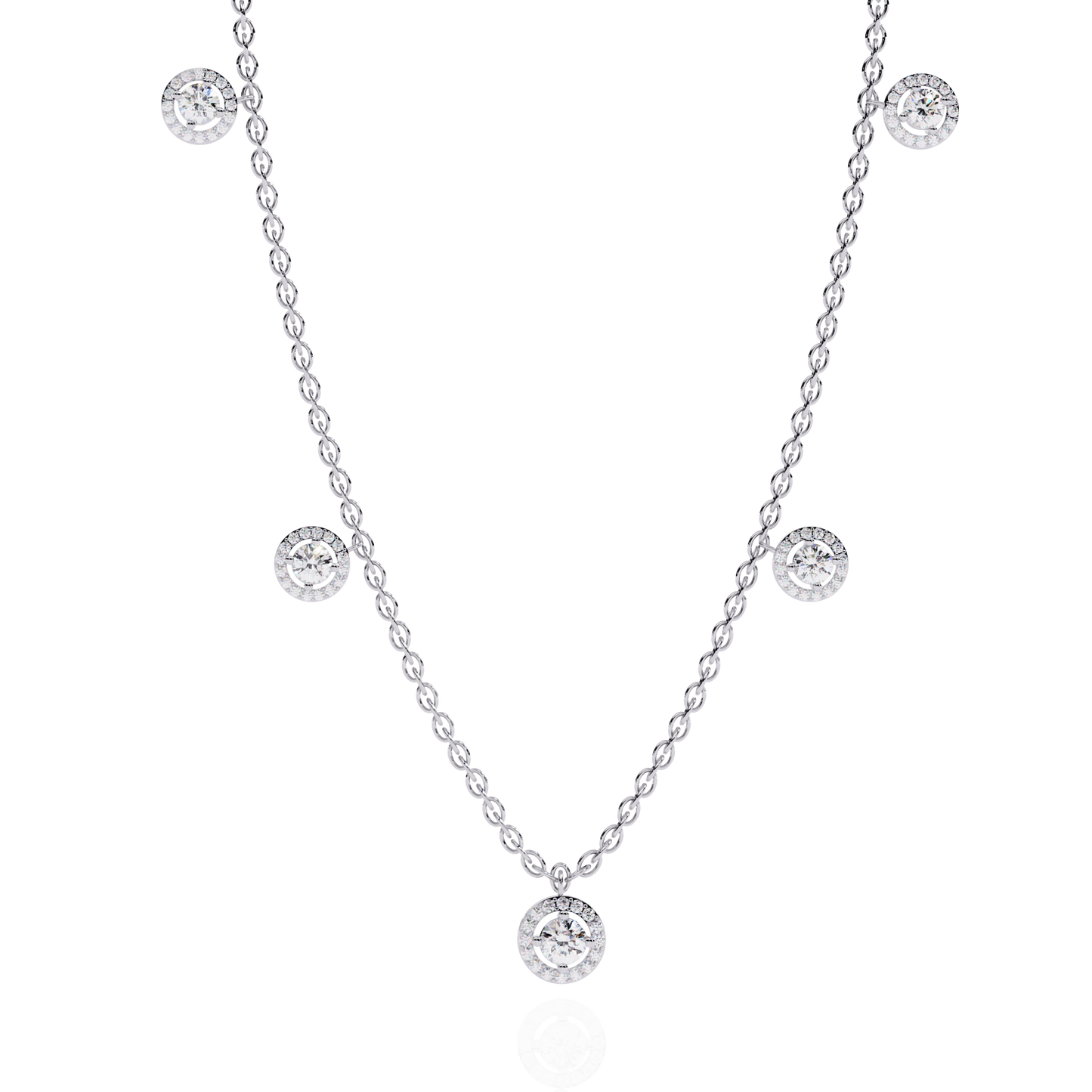 Silver Stardust Halo Necklace