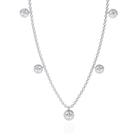 Silver Stardust Halo Necklace