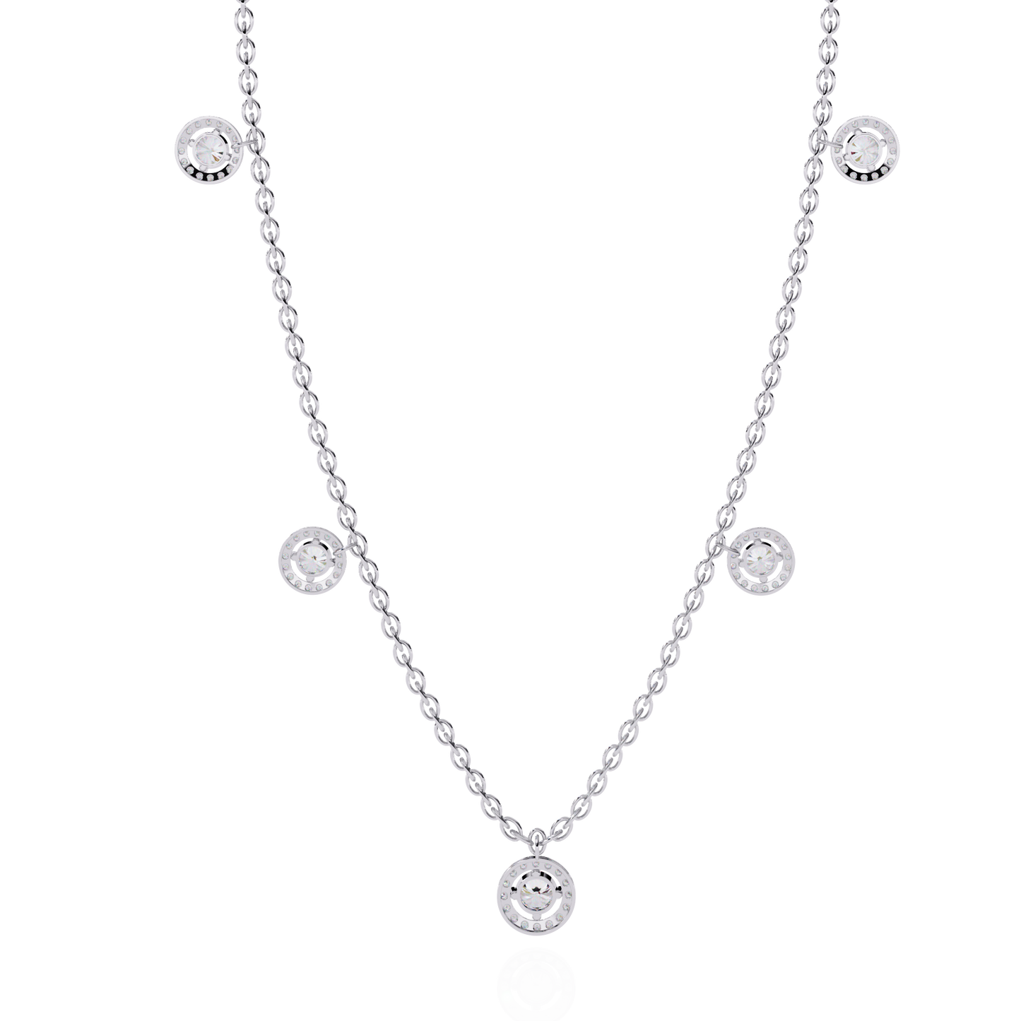 Silver Stardust Halo Necklace