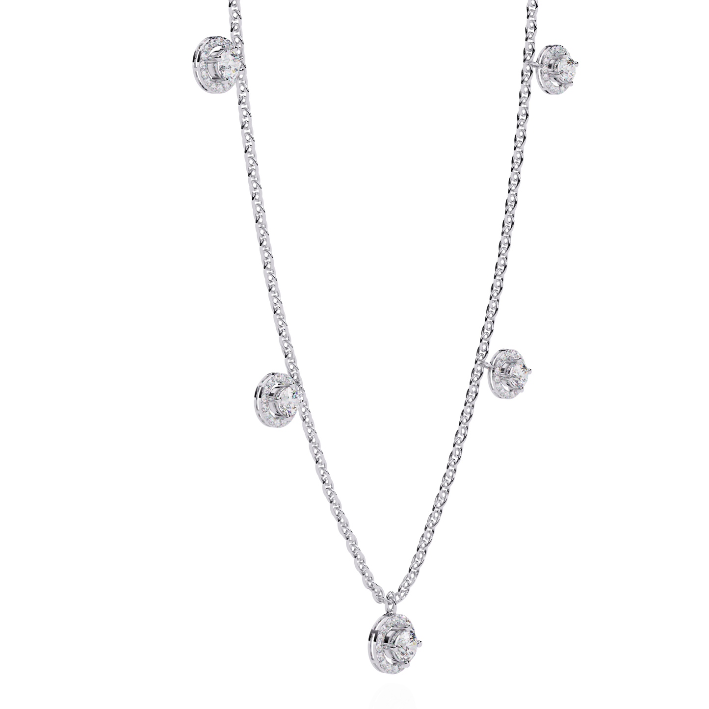Silver Stardust Halo Necklace