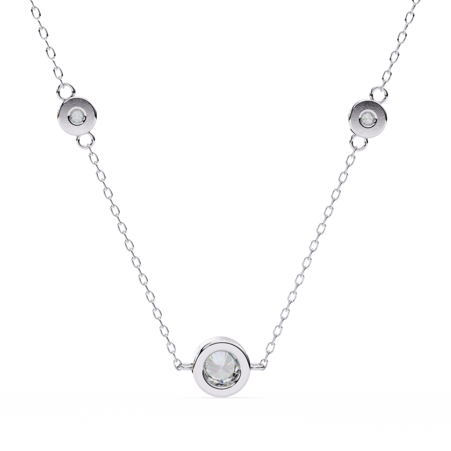Silver Trinity Sparkle Necklace