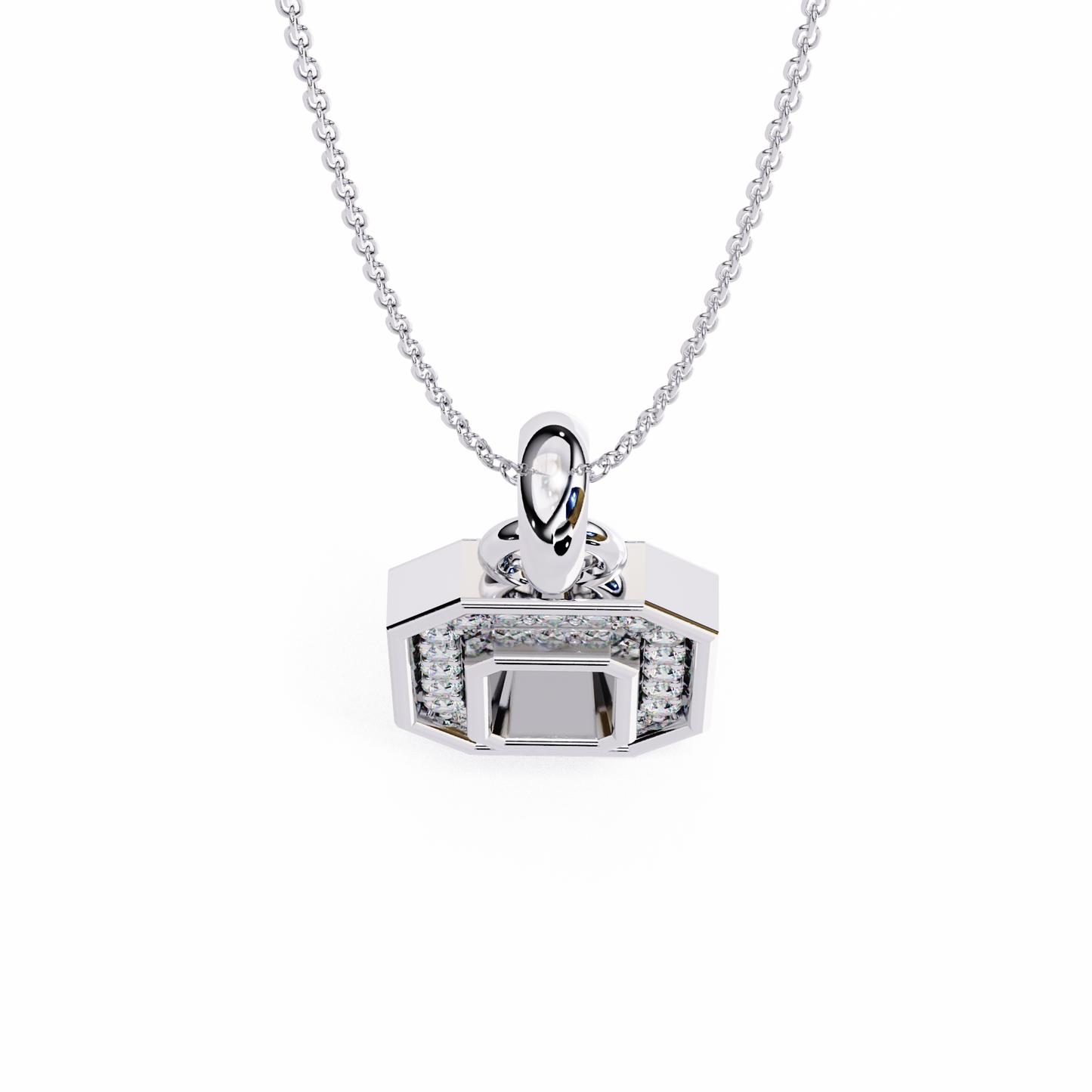 Silver Portal Diamond Pendant