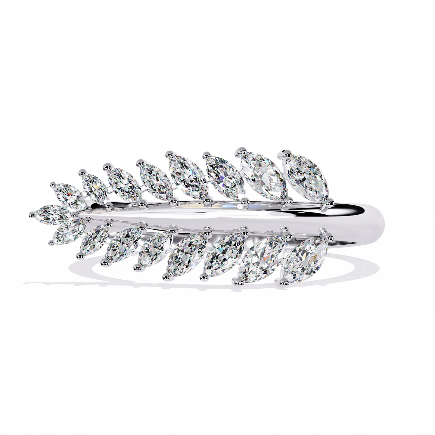Silver Marquise Leaf Ring