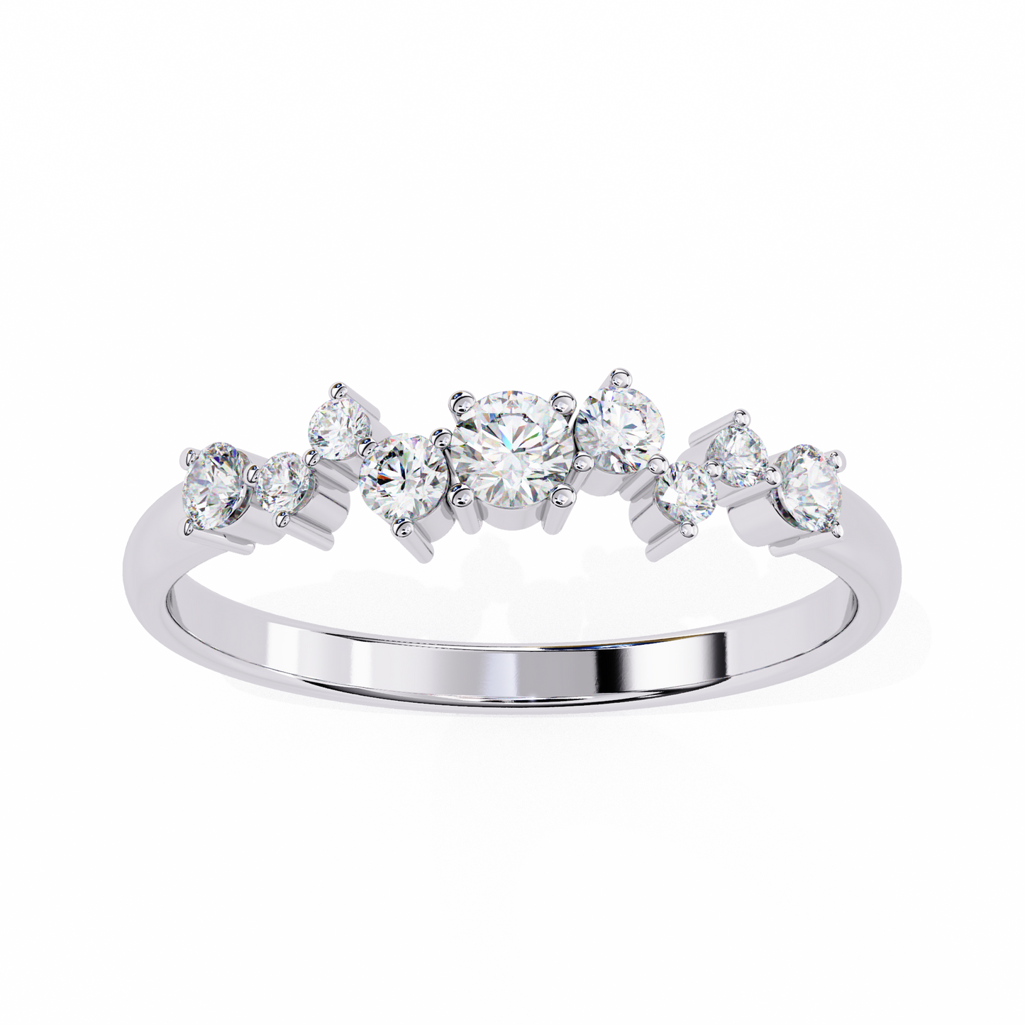 Silver Firework Diamond Ring