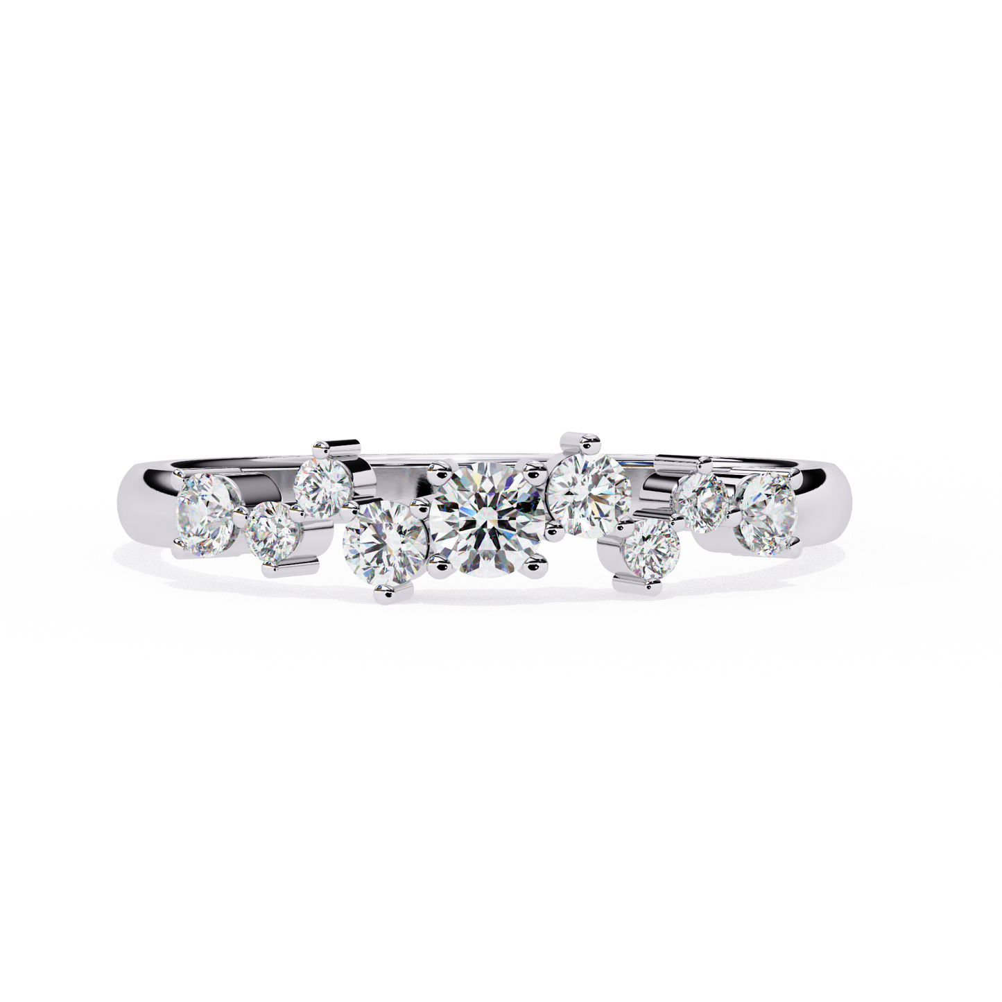 Silver Firework Diamond Ring