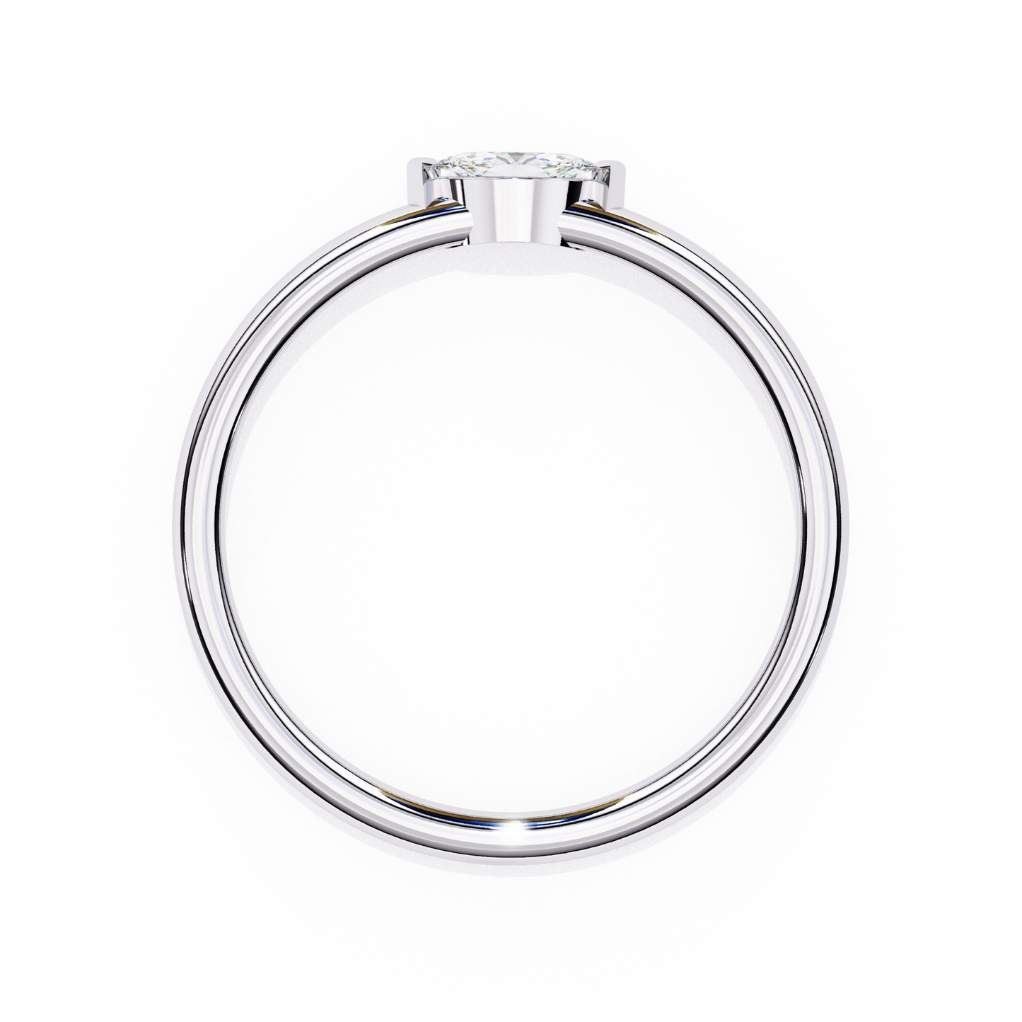 Silver Minimalist Marquise Ring