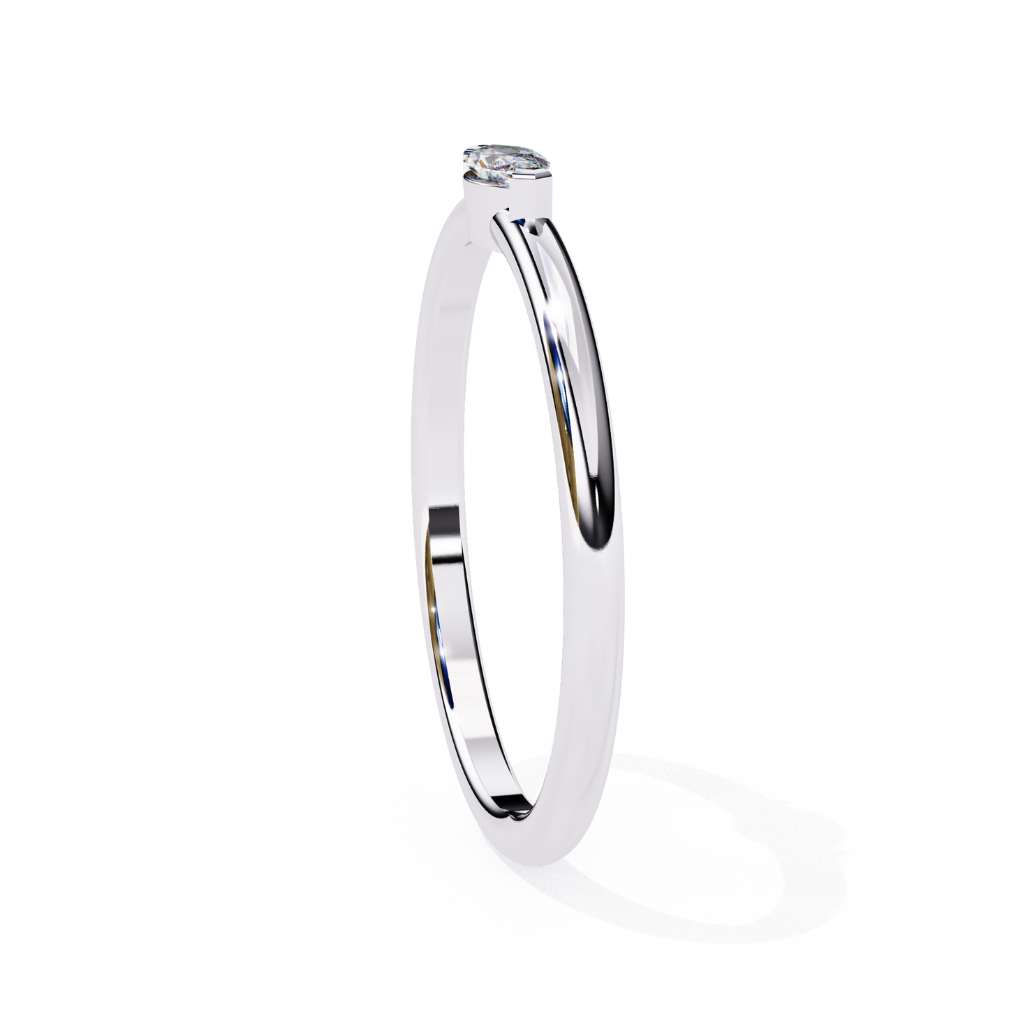 Silver Minimalist Marquise Ring
