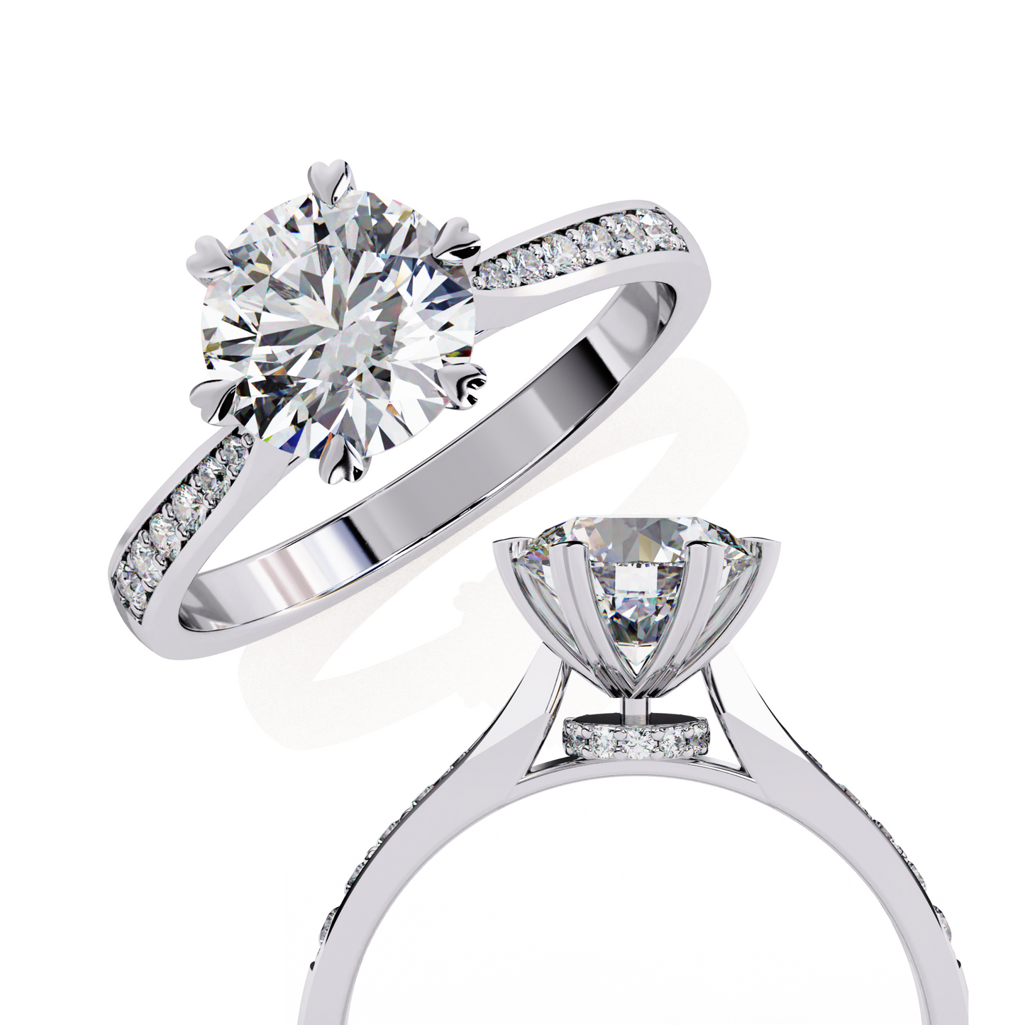 Silver Romantic Solitaire Ring