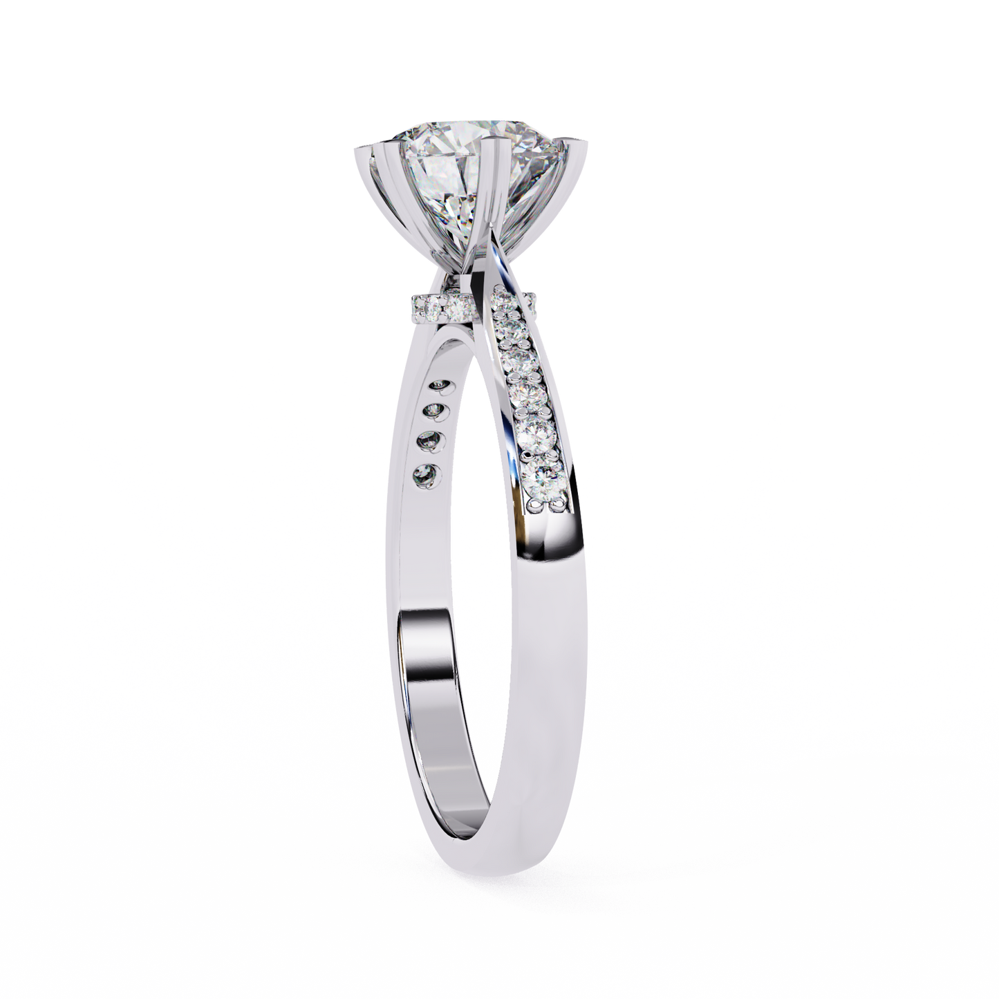 Silver Romantic Solitaire Ring