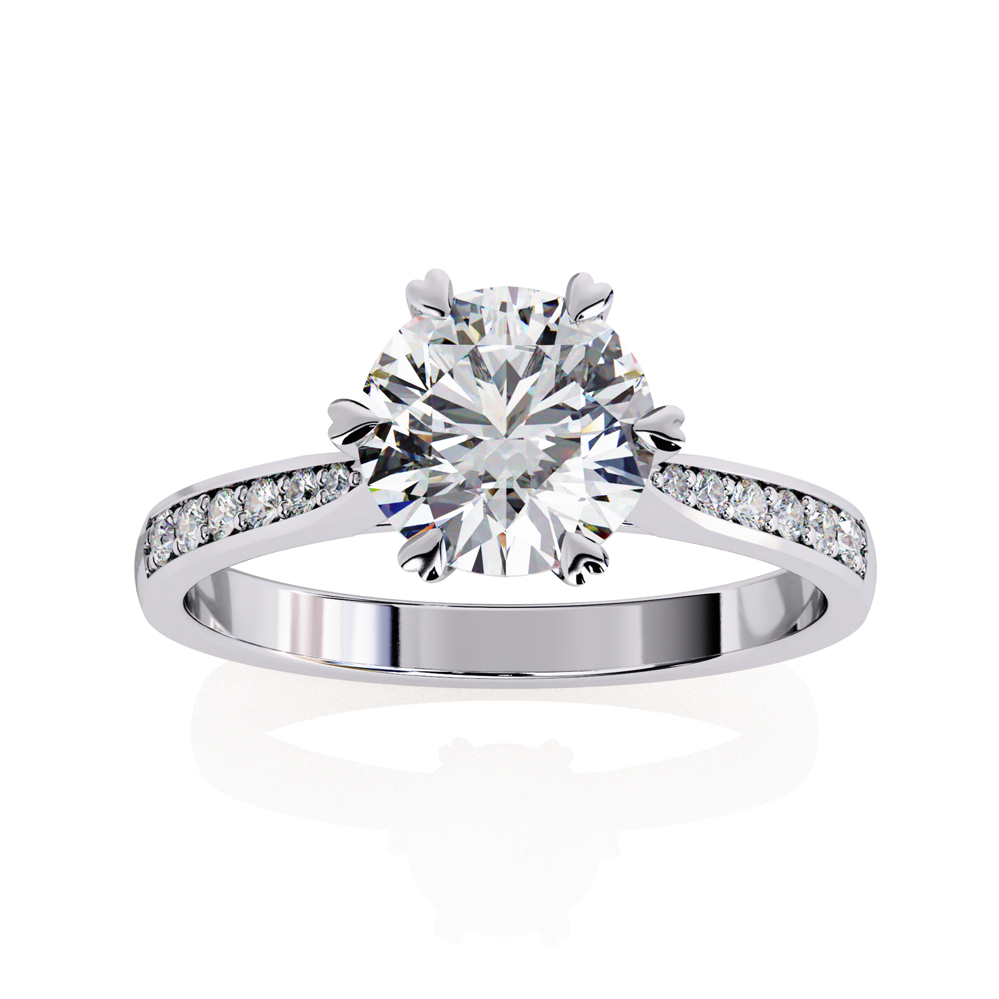 Silver Romantic Solitaire Ring
