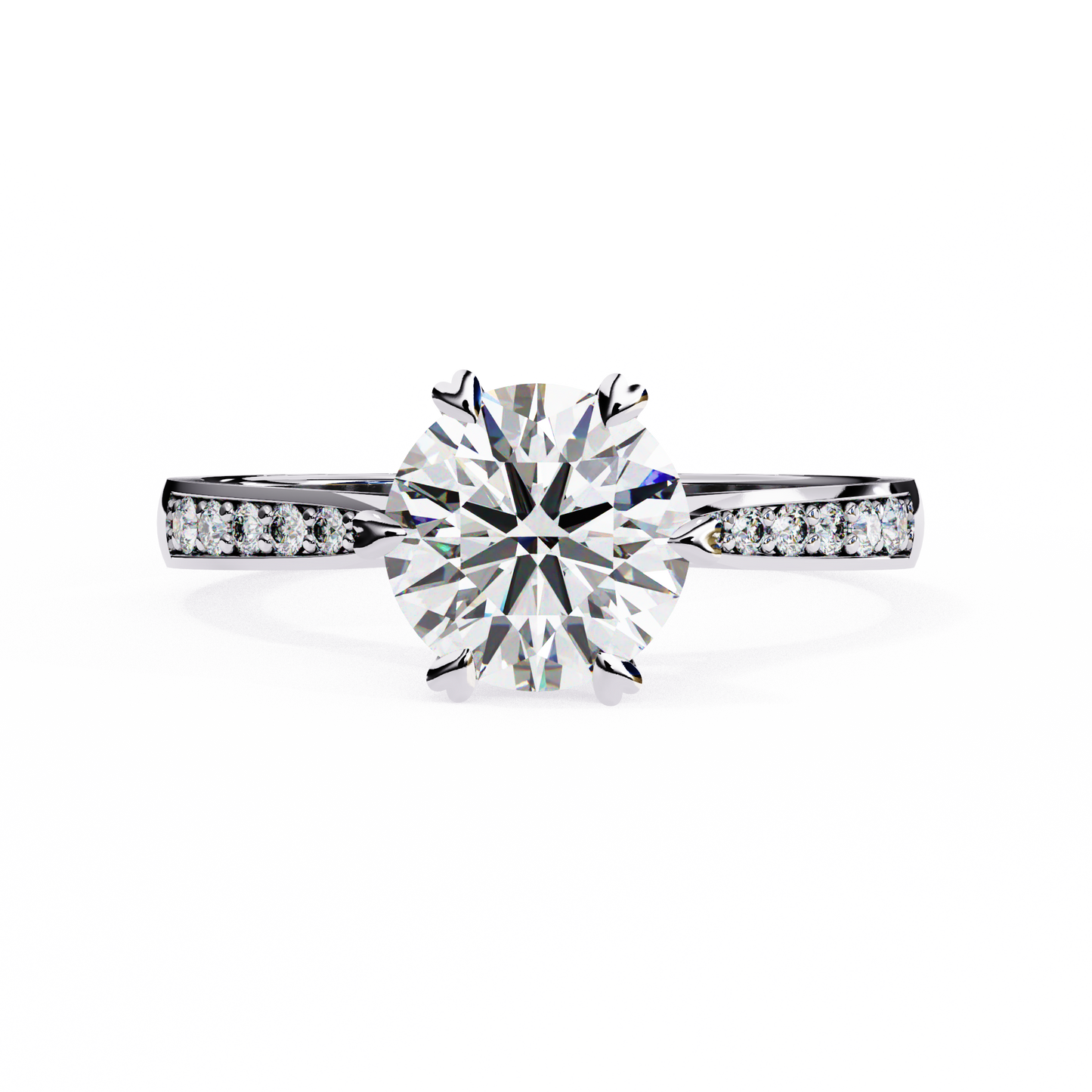 Silver Romantic Solitaire Ring