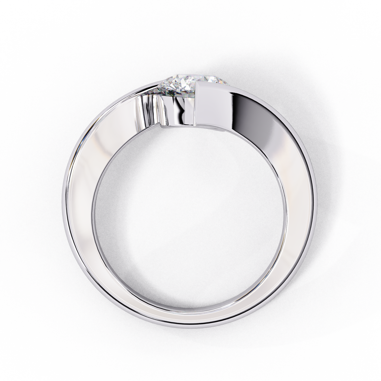 Silver Open Solitaire Ring