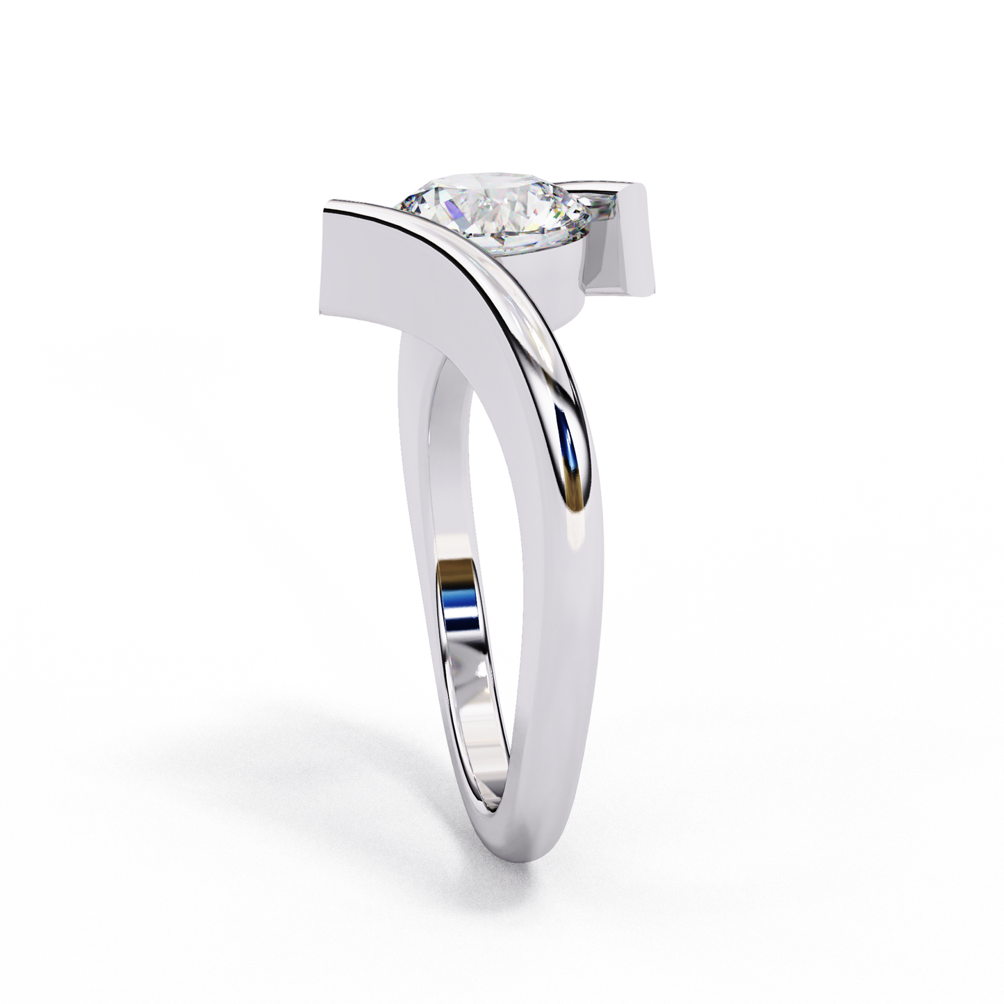 Silver Open Solitaire Ring