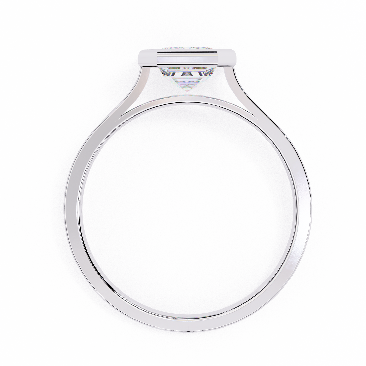 Silver Deco Emerald Ring