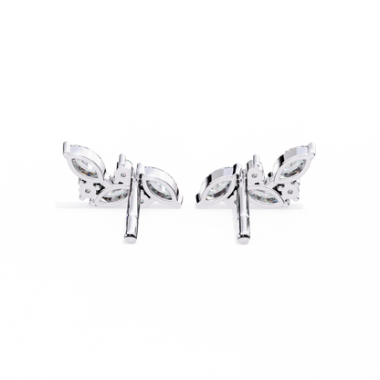 Silver Diamond Blossom earrings
