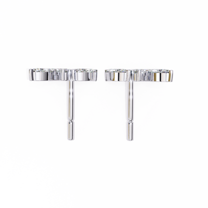 Silver Diamond Blossom earrings