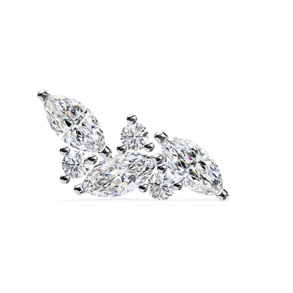 Silver Diamond Blossom earrings