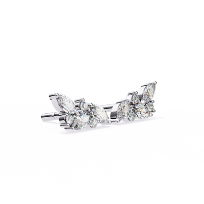 Silver Diamond Blossom earrings