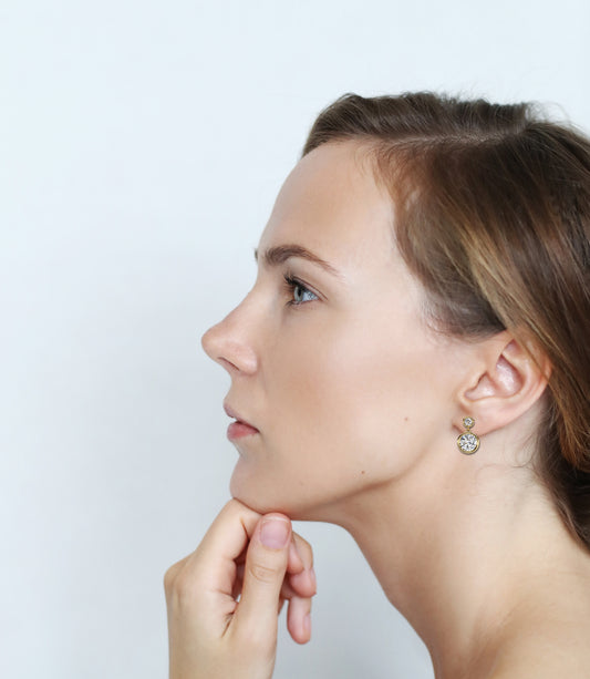 Silver Bezel Brilliance Drop earrings