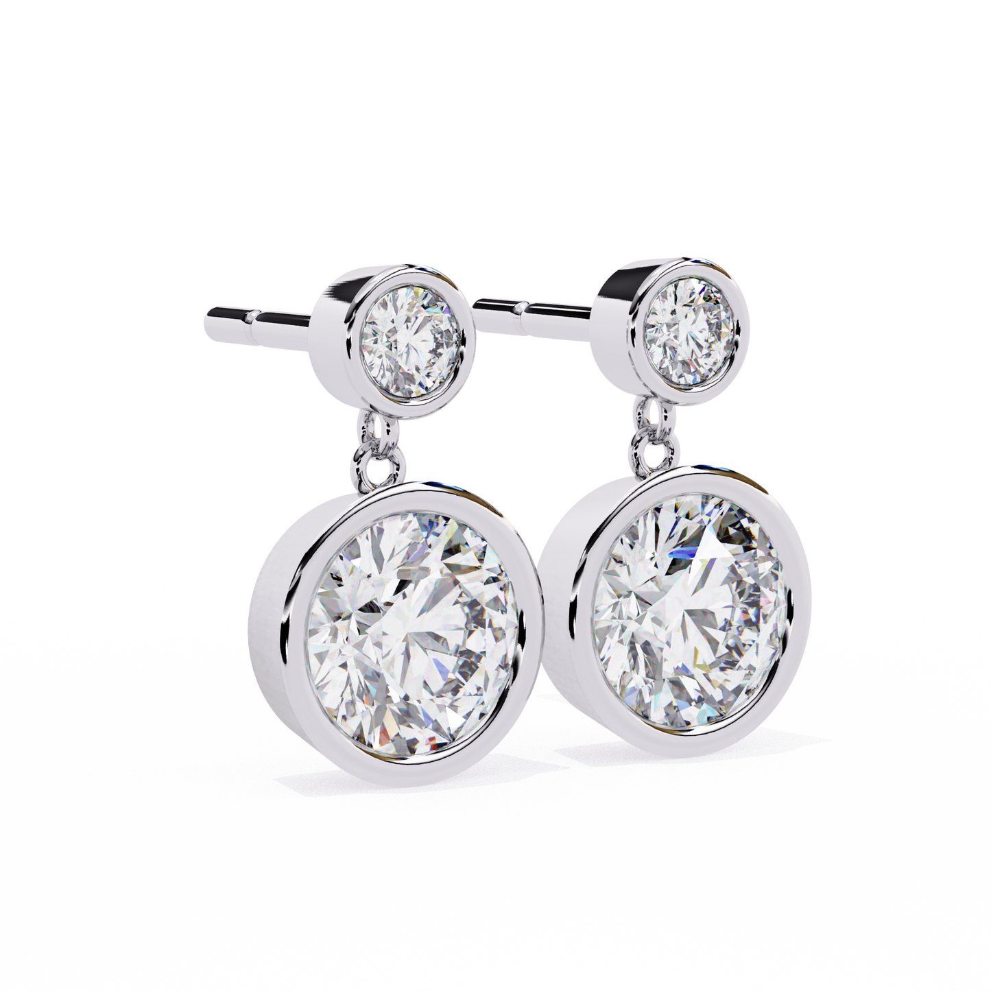 Silver Bezel Brilliance Drop earrings