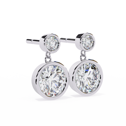 Silver Bezel Brilliance Drop earrings