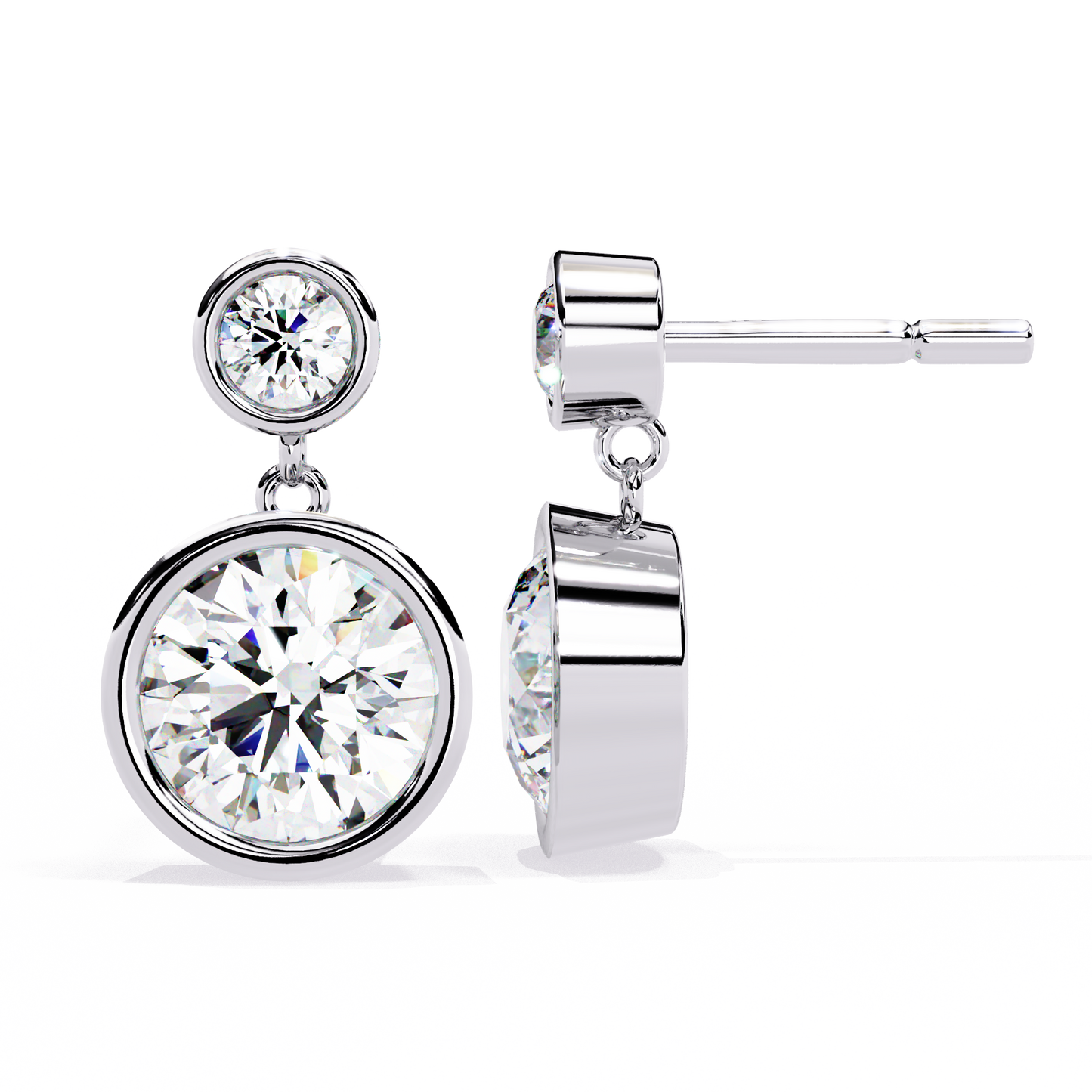 Silver Bezel Brilliance Drop earrings