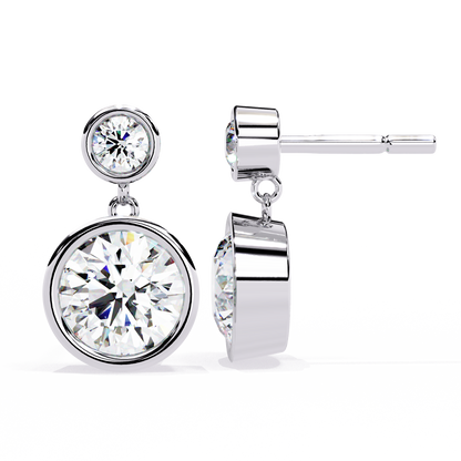Silver Bezel Brilliance Drop earrings