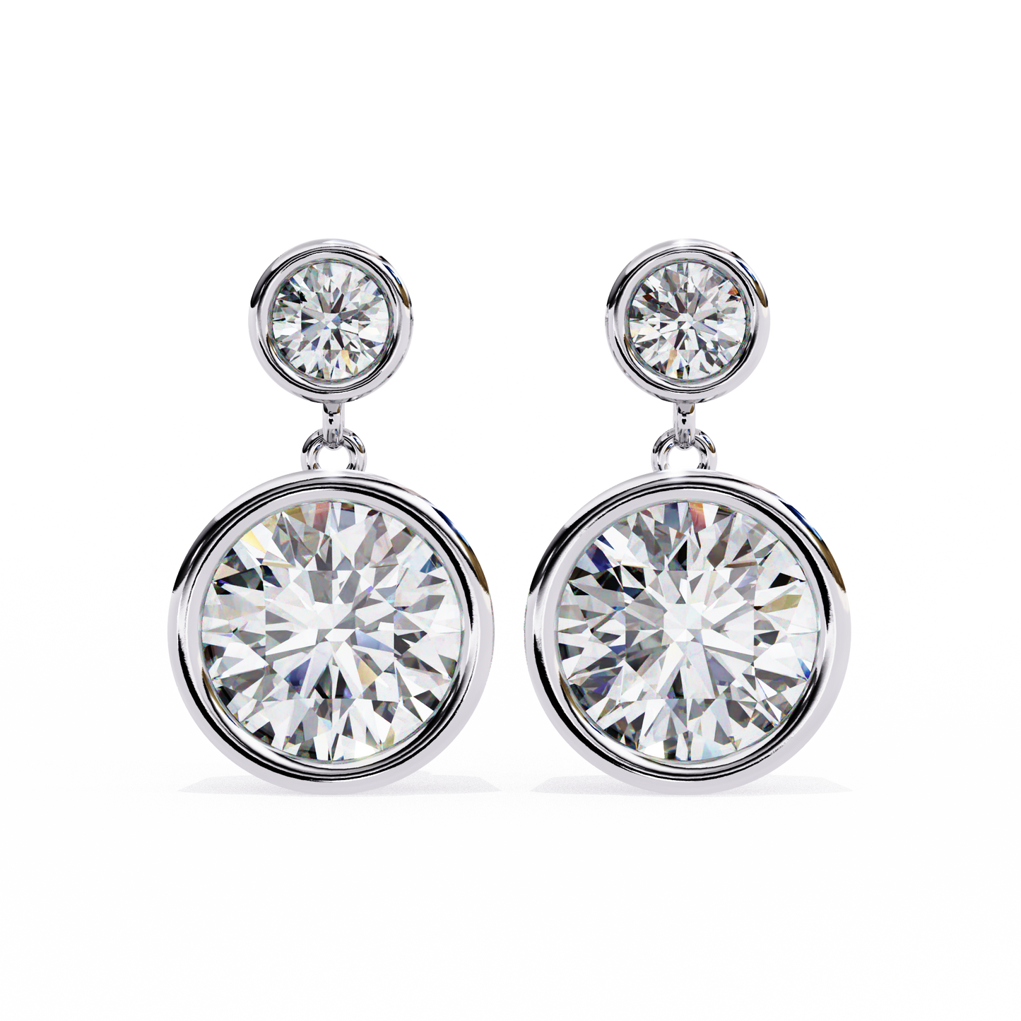 Silver Bezel Brilliance Drop earrings