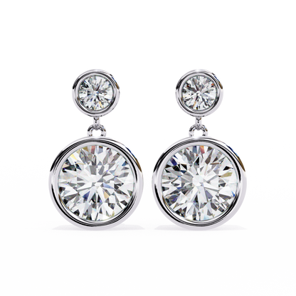 Silver Bezel Brilliance Drop earrings