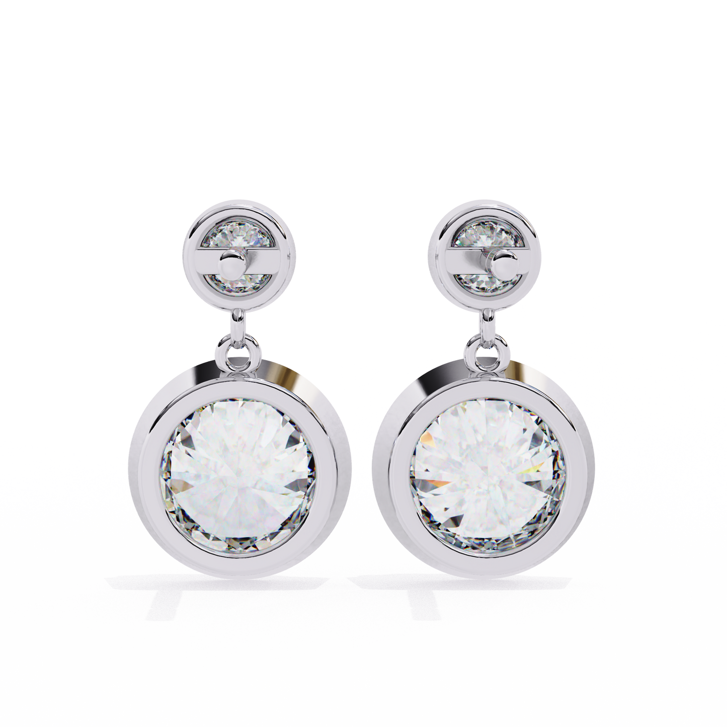 Silver Bezel Brilliance Drop earrings