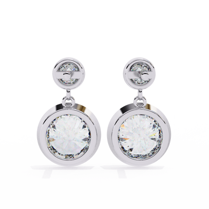 Silver Bezel Brilliance Drop earrings