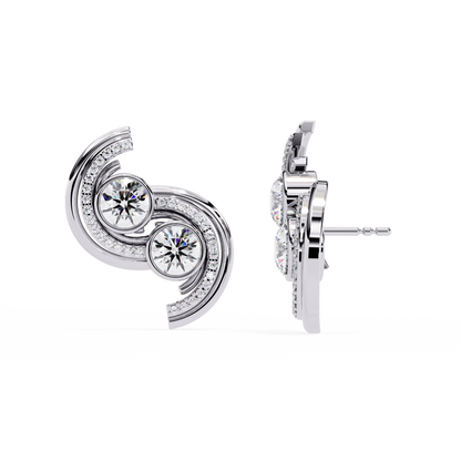Silver Vortex Sparkle Studs