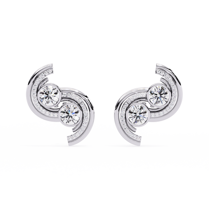 Silver Vortex Sparkle Studs