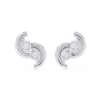 Silver Vortex Sparkle Studs