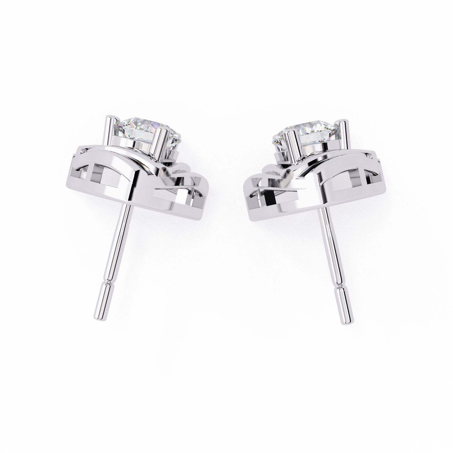 Silver Delta Diamond studs