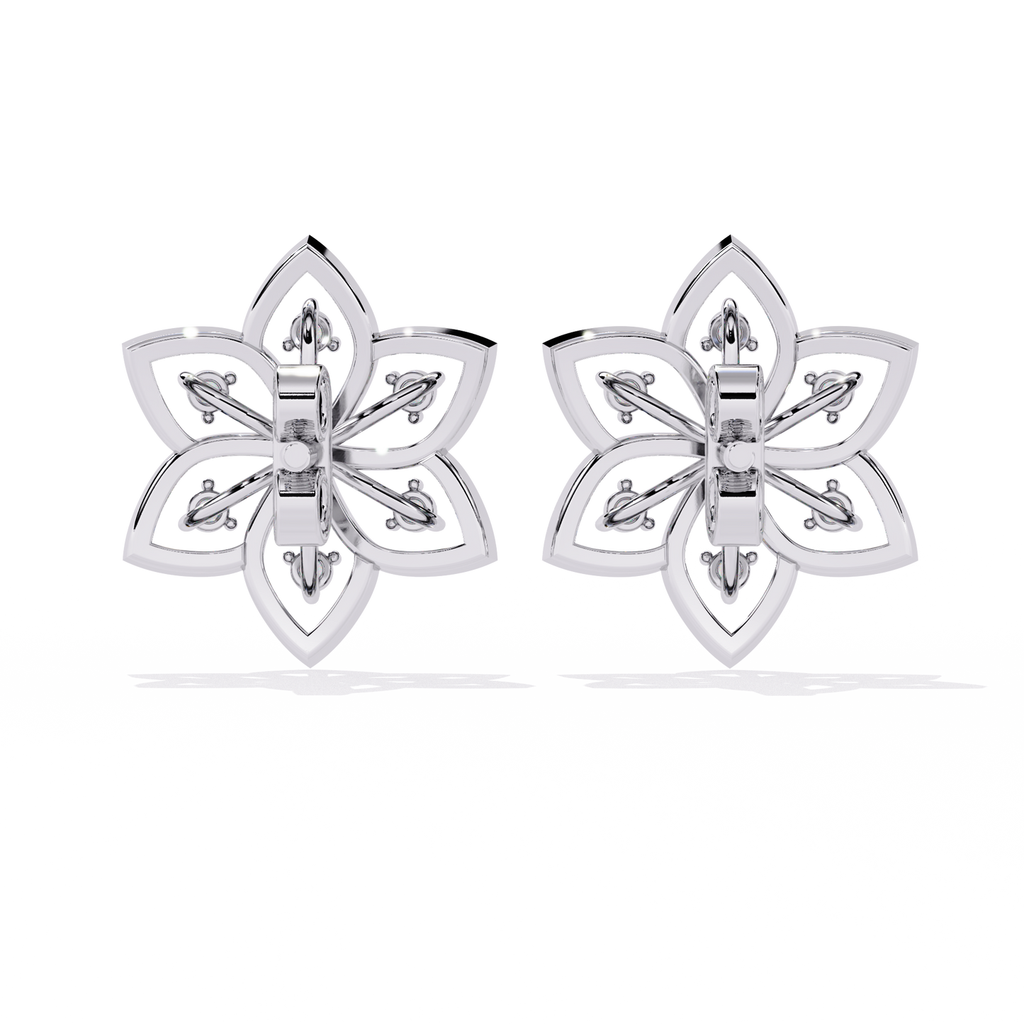 Silver Blossom Sparkle Studs
