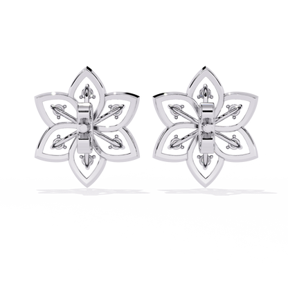 Silver Blossom Sparkle Studs