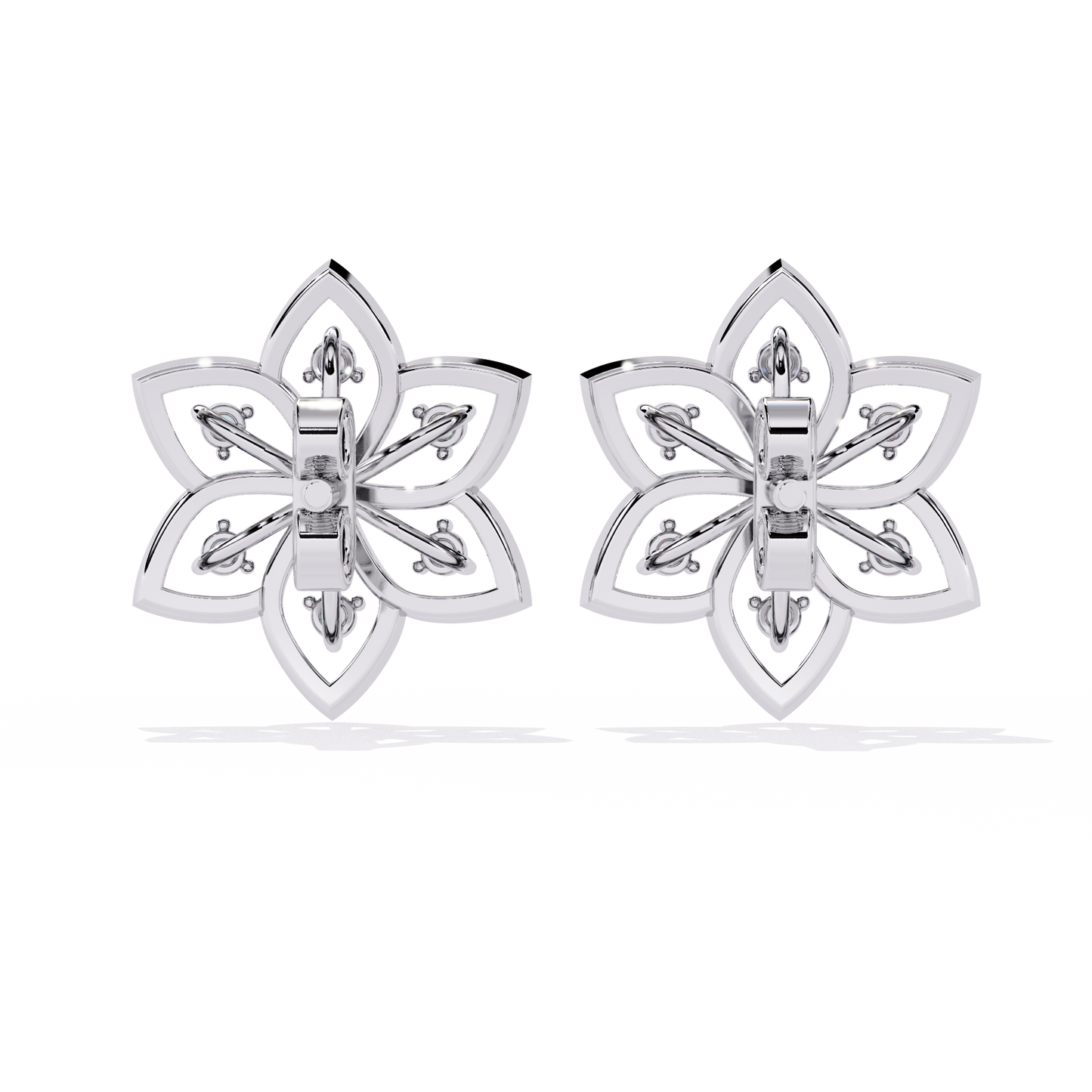 Silver Blossom Sparkle Studs