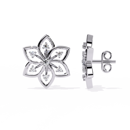 Silver Blossom Sparkle Studs