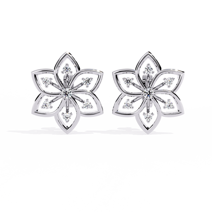 Silver Blossom Sparkle Studs