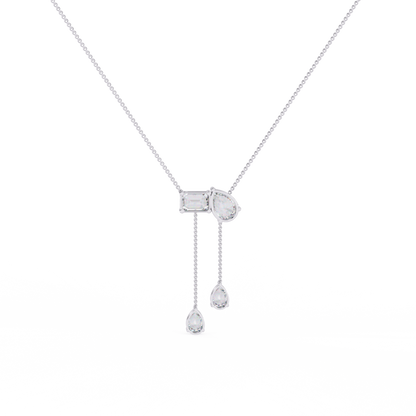 Silver Toi Et Moi necklace
