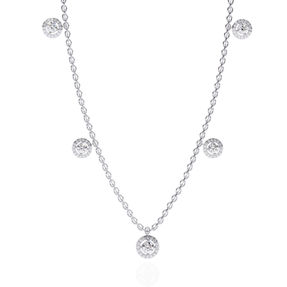 Silver Stardust Halo Necklace