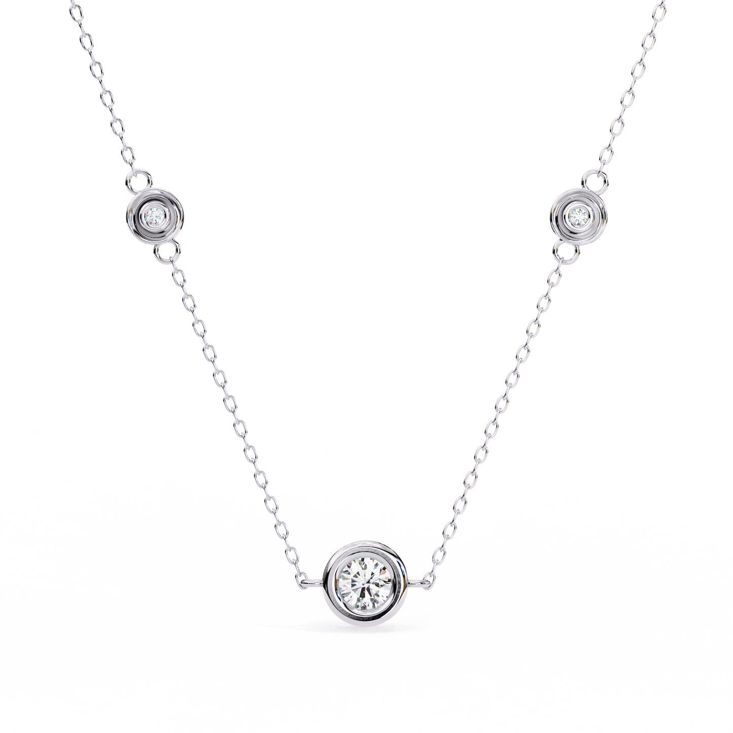 Silver Trinity Sparkle Necklace