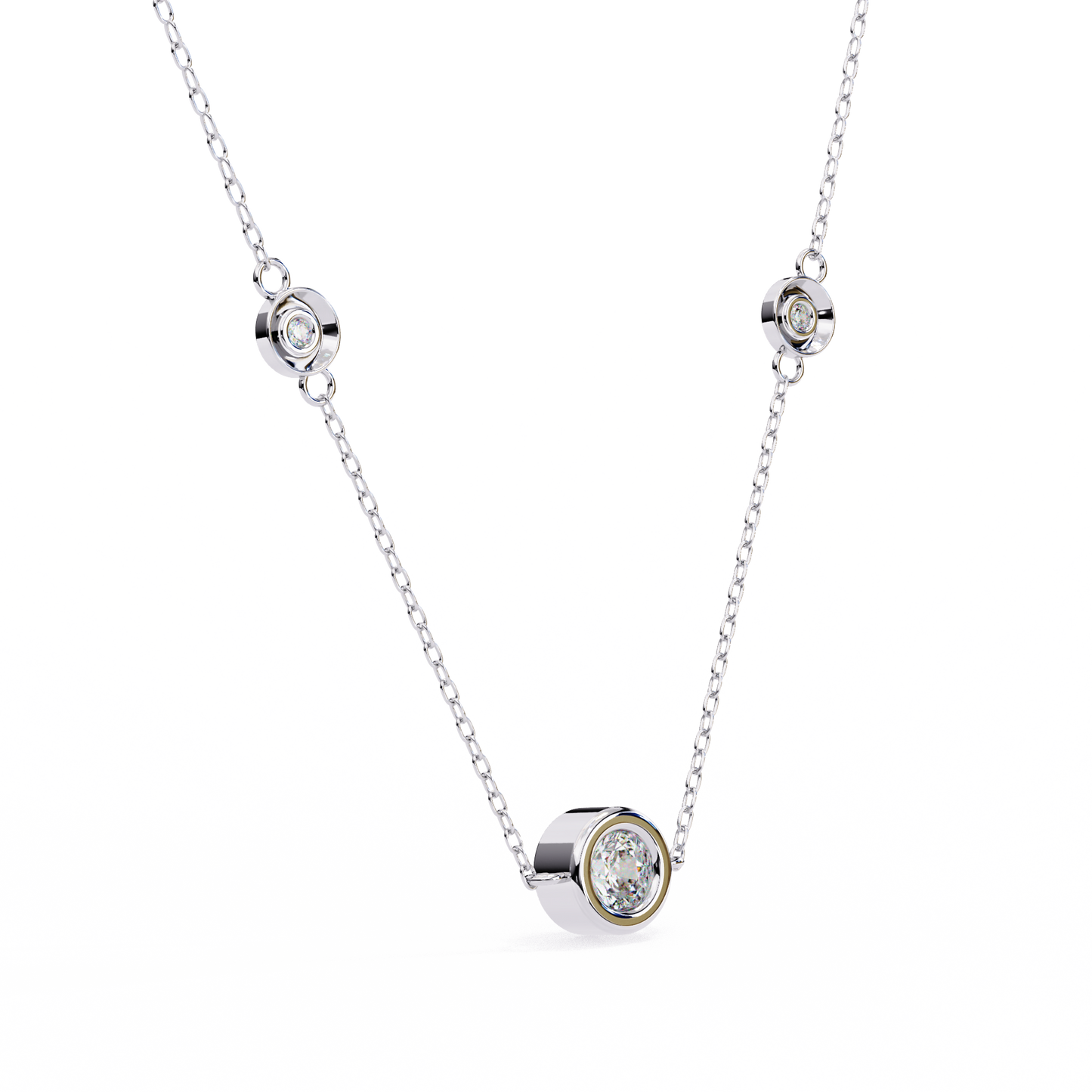 Silver Trinity Sparkle Necklace